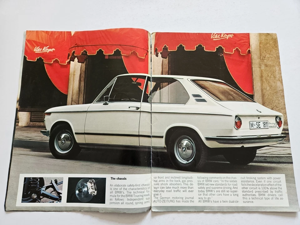 BMW 1600 1800 2000 TII TOURING FOLLETO DE VENTAS 1971 1972 Foto 3 de 4