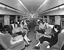 CB&Q Nebraska Zephyr Observation Car interior October 23, 1947 5 x 7 Photo