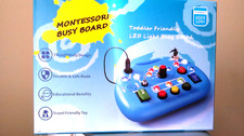 Busy Board w/ LED Light, Montessori Busy Board for 1 Year Old, Sensory Toy NEW