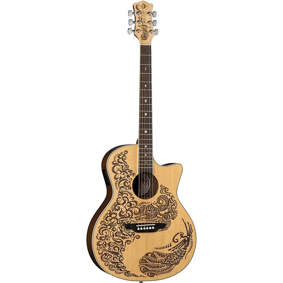 Luna Henna Paradise Select Spruce Acoustic-Electric Guitar Satin Natural - Image 3 of 4