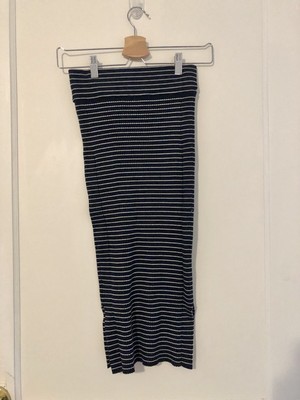 Club Monaco Two Tone Rib Skirt Jupe Blue XXS