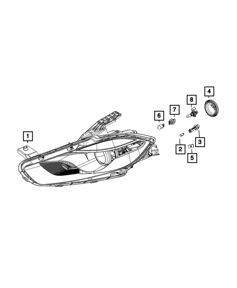 Dodge Dart 2016 conjunto de faros para pasajero derecho 68292802AA Foto 3 de 3