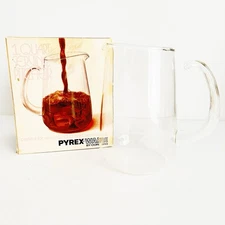 Vintage Corning Pyrex Ware 1 Qt Open Handle Serving Glass Pitcher Original Box