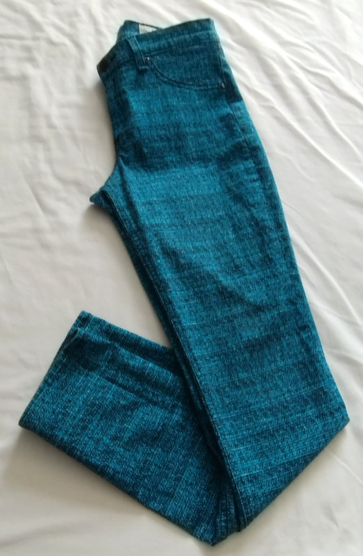 RAG & BONE Bright Aqua Blue/Multi-Color SKINNY Jeans Sz 29 (29 Inseam)