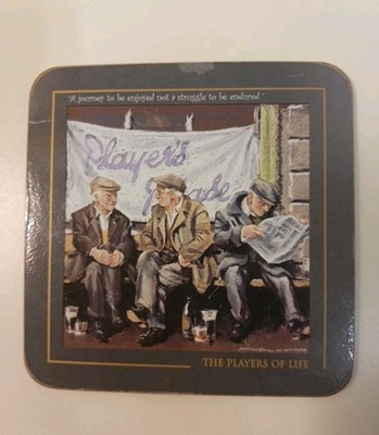 Vintage John Hinde Cork Backed Set Of Drink Caricatures Coasters 4''×4'' Set Of 6 
