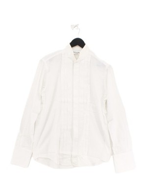 Christian Dior Herren Hemd Brustumfang: 41 in Weiß 100% Baumwolle Basic