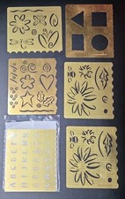 Lot Of 6 Stampin Up Brass Stencils