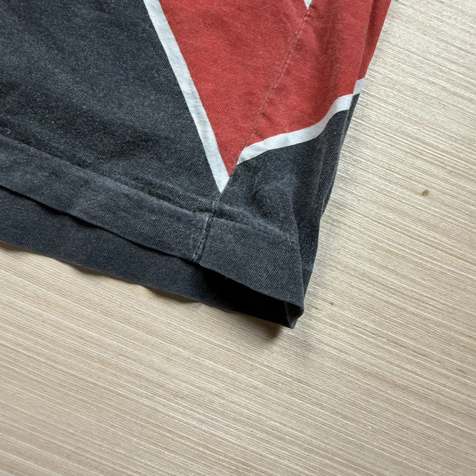 70s 80s Vintage Lightning Bolt Faded Black David Bowie T Shirt Large Concert - Image 3 of 4