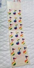 20 Lot 1982 Vintage Lisa Frank Multicolor Rainbow Music Notes Stickers 341362