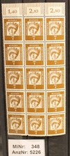 Freimarken "Ber&uuml;hmte Deutsche", MiNR 348 postfrisch , 5x3er Bogenteil  (5226)