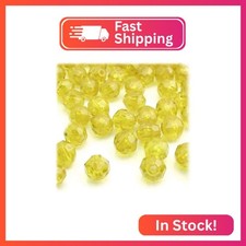 The Crafts Outlet 100pc Faceted Plastic Transparent Beads Round 12mm Acid Yellow