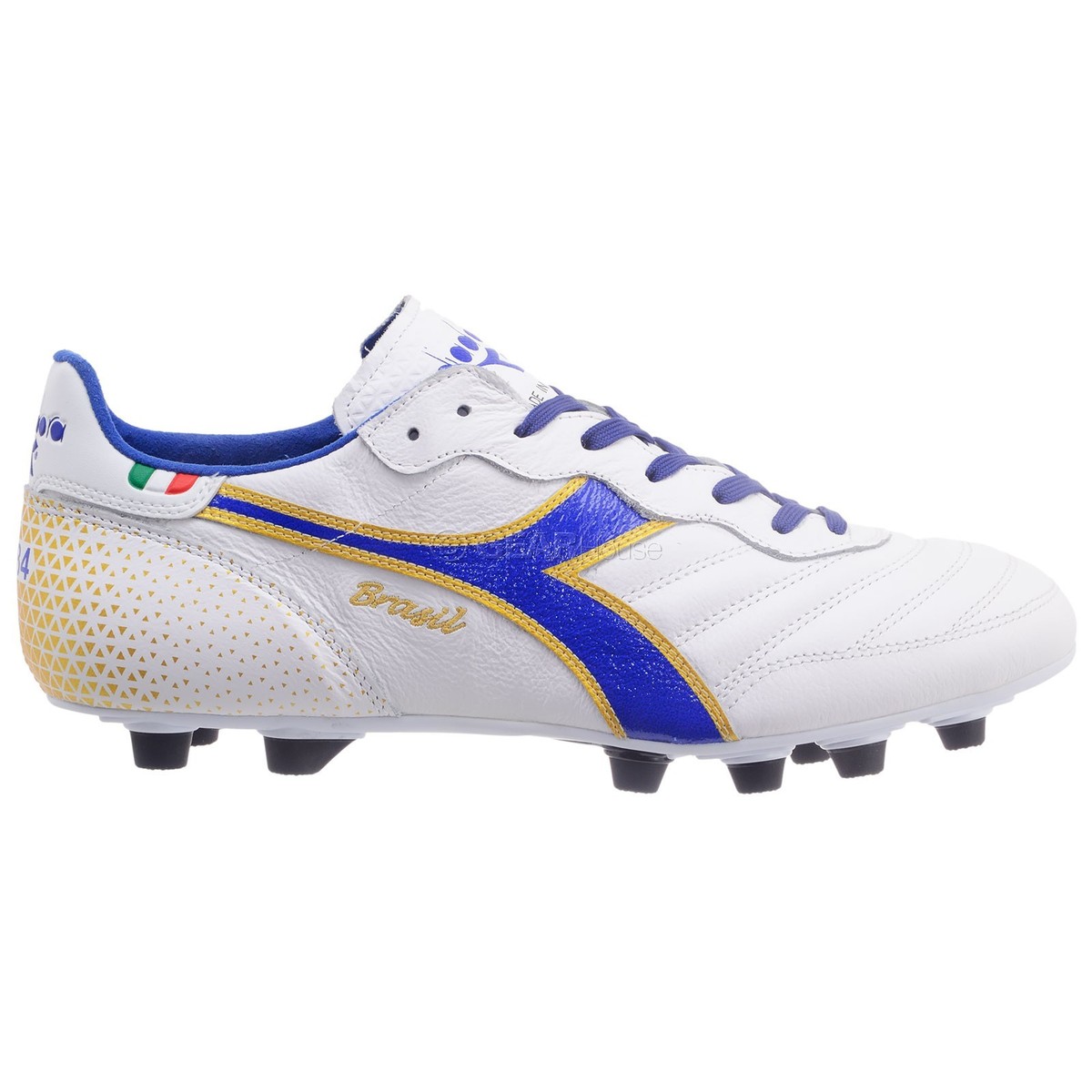 Diadora Brasil Italy OG GR LT+ MDPU Mens Soccer Cleats, White Blue