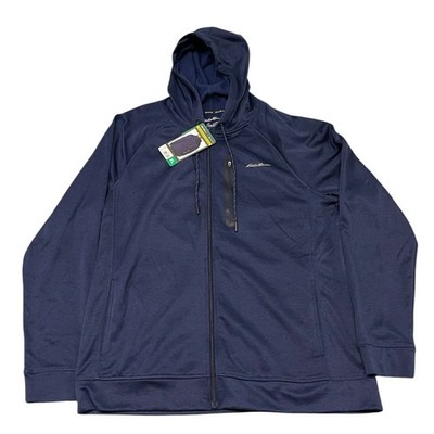 Eddie Bauer Freedry Men's Blue Performance Full Zip Long Sleeve Hoodie Size XL