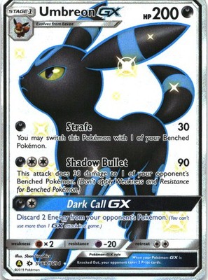 Umbreon GX SV69/SV94 Shiny GX Rare Hidden Fates Shiny Vault Pokemon Holo MP