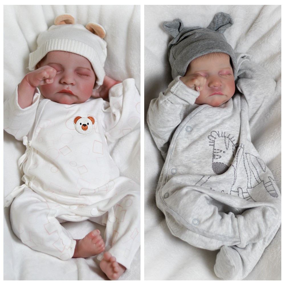 Twins Reborn Baby Dolls Realistic Real Boy/Girl Vinyl Silicone Newborn Doll XMAS