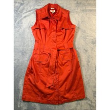 Talbots Bright coral Sleeveless Utility Safari Dress with Belt