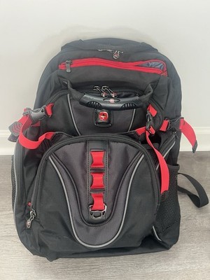 Wenger Black Red Nylon Laptop Backpack for 15'' Padded Shock Absorbing Partitions