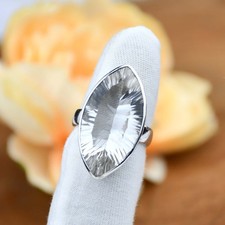 Clear Quartz 925 Sterling Silver Handmade Crystal Silver Ring For Gift