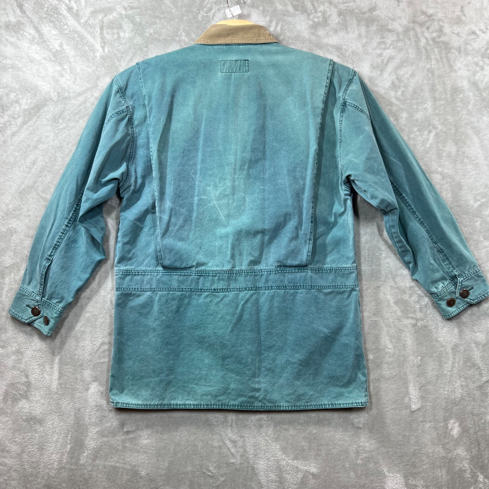Vintage 90's Eddie Bauer Chore Barn Jacket Faded Green/Blue Men’s L Tall thumbnail 3