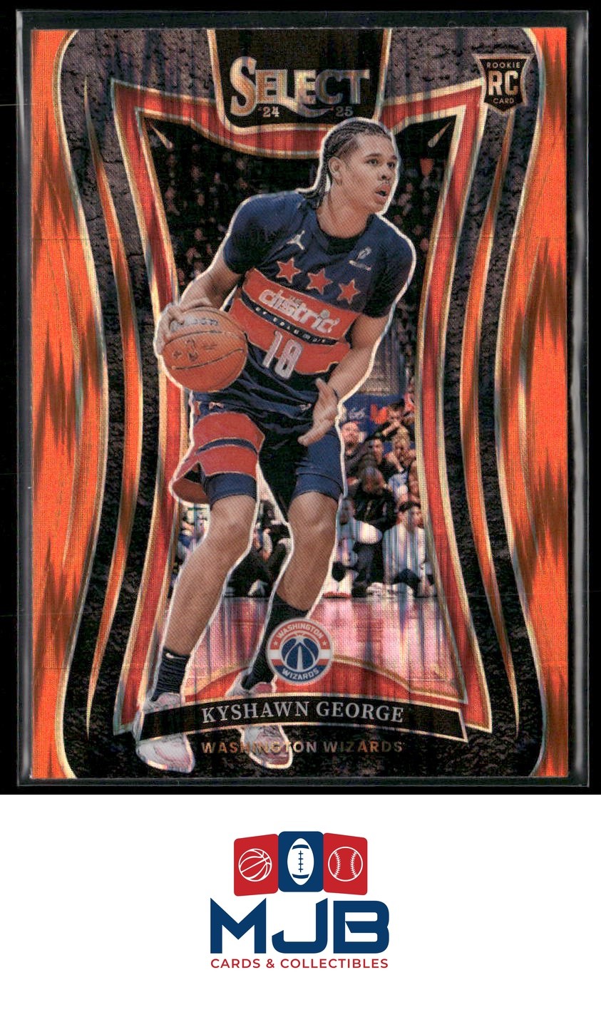 2024-25 Panini Select Kyshawn George Orange Flash Prizm Rookie #374 Wizards