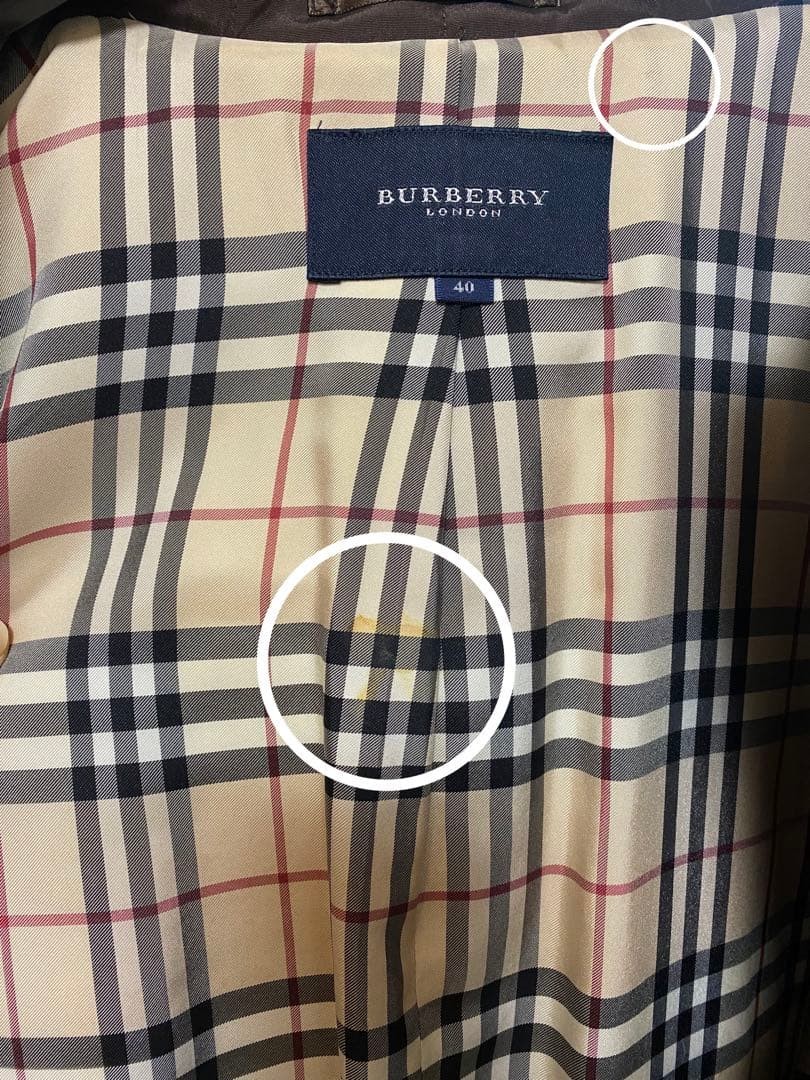 Burberry London Long Coat Brown With Check Pattern Size 40 For Women thumbnail 9