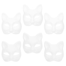  6 Pcs Costume De Loup Masques En Papier Vierges Matériau Bricolage
