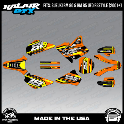 Graphics Kit for Suzuki RM85 (2001-2023) UFO RESTYLE Warrior-Orange