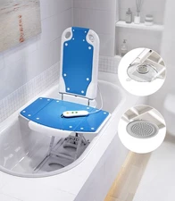 Electric Bath Lift Chair,High-Strength Steel Pole Support,Non-Slip Suction Cups