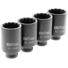 Schlagschrauber Steck Schlüssel Nuss Satz 34 36 38 41 MM Antriebswelle 12-Kant