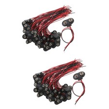 100 pcs Battery Connector 9v Battery Clip Pu Cable Housing Connection