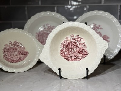 Taylor Smith Taylor Pink Castle English Abbey 2 Lugged cereal + 2  Soup Bowls