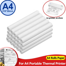 1pc  White A4 Thermal Paper Roll 210x30mm Portable Printer BPA Free - NEW