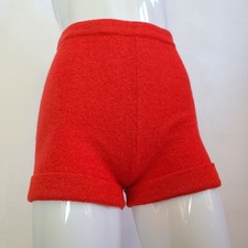Vintage 60s Full Fashioned Red Wool Knit Shorts