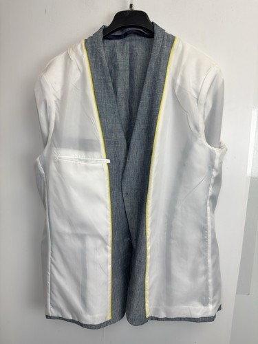 INC International Concepts Slim Fit Linen Blend Blue Suit Blazer Sport Coat XXL - Picture 6 of 8