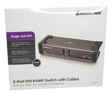 NEW - IOGEAR GCS1102 2-Port DVI KVM Switch with Cables