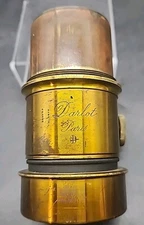 Vtg Brass Camera Lens - DARLOT of  Paris  4-3/8" Long Great Glass Smooth Adjus