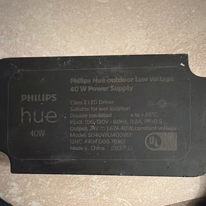 Philips Hue Outdoor Low Voltage Power Supply 40W 24V Weather Resistant