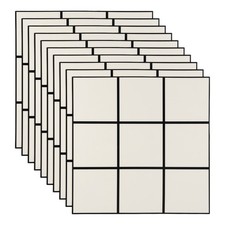 20pcs 11.8"x11.8" Peel and Stick Backsplash Marble PVC Wall Tiles, White Black