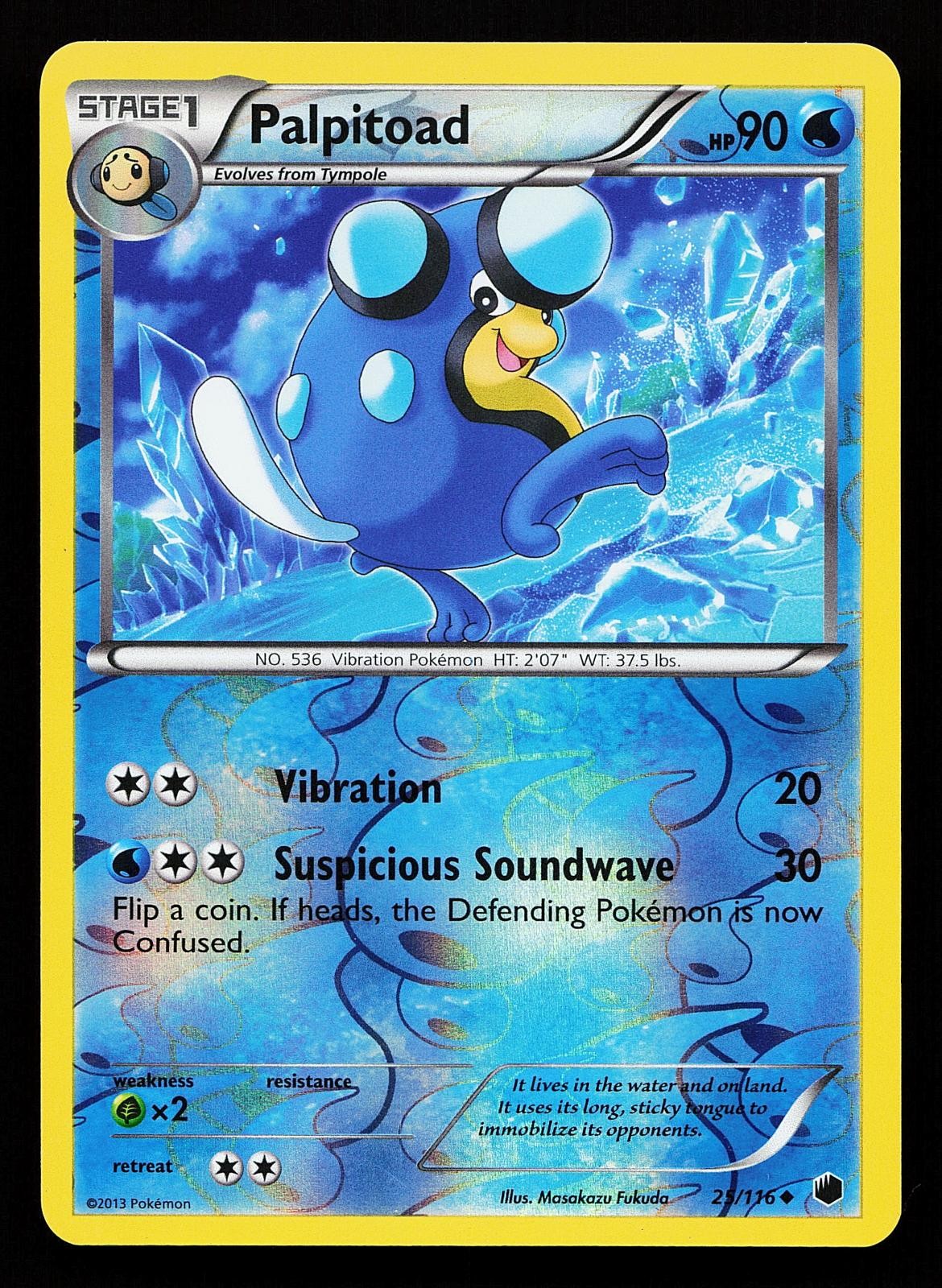 Palpitoad 25/116 Reverse Holo Uncommon Plasma Freeze Pokemon Card