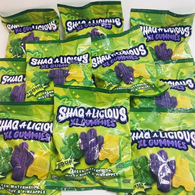 Lot of 12 Shaquille O Neal s SHAQ-A-LICIOUS  XL Gummies 6.2 oz Watermelon Berry