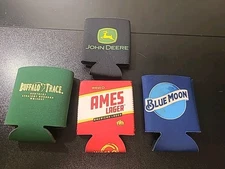 Koozie Lot Of 4 John Deere Buffalo Trace Ames Brew Iowa State Blue Moon Empty