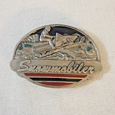 Belt Buckle - C J Inc. 1990 Snowmobiler with wear