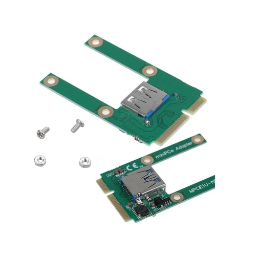 Plastic + Metal Mini PCI-E To USB 2.0 Converter Adapter Card Expansion Card