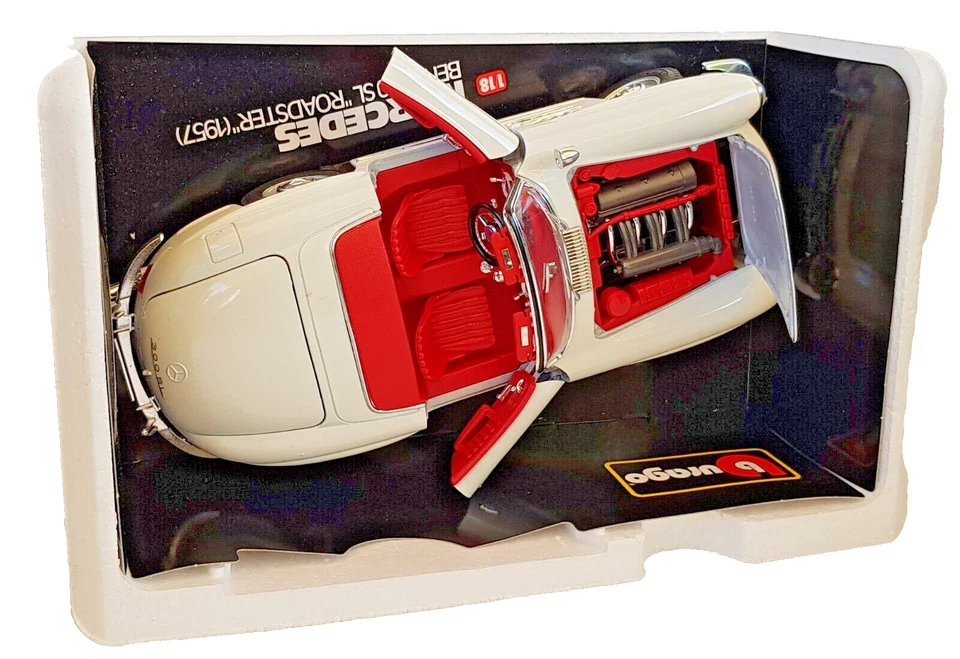 BBurago 3023 "Mercedes Benz 300 SL "Roadster" 1957" 1/18 Die-cast e plastica - Immagine 4 di 4