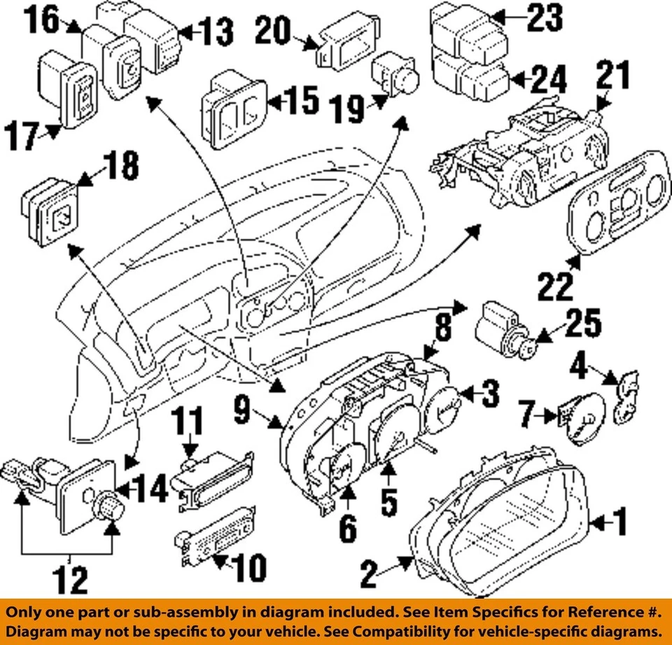 Medidor de velocímetro usado se adapta a: Mitsubishi Mirage Cluster 2001 sin tacómetro negro Foto 3 de 4