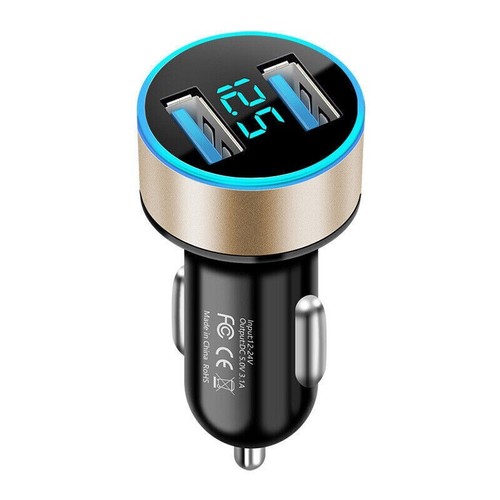 Dual USB Car Phone Charger Socket 12V Cigarette Lighter Power Adapter Plug Black - 第 5/24 張圖片
