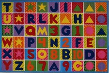 LA Rug Numbers  Letters Rug 19"x29"