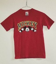 VINTAGE DISNEY DESIGN MICKEY 5 HEADS T-Shirt Kids Size Large 14-16 Red-New 