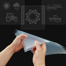 24 Pack 4 Mil Clear Mylar Stencil Sheets 12" x 12" Blank Reusable Plastic Sheets