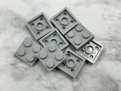 LEGO Parts Lot x (8) Ct ~ 2 X 2 Light Bluish Gray PLATE ~ No 3022